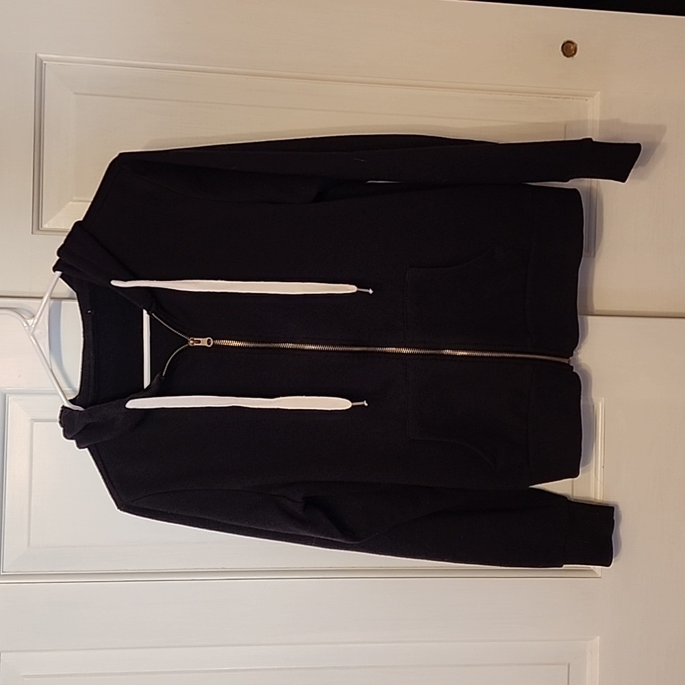 Basic black hoodie, full zip, size M